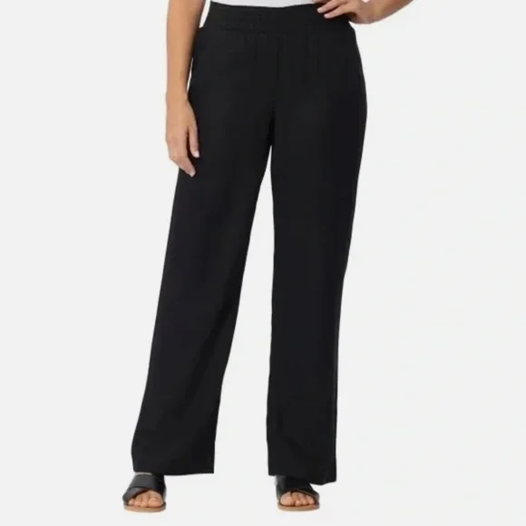 Briggs Ladies' Linen Blend Pant | Black | with Pockets NWT Quick Ship - Picture 1 of 7